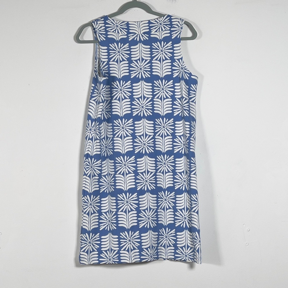 Sailor-Sailor Sleeveless Shift Dress Womens Sz M Blue White Printed Beach - Picture 4 of 7